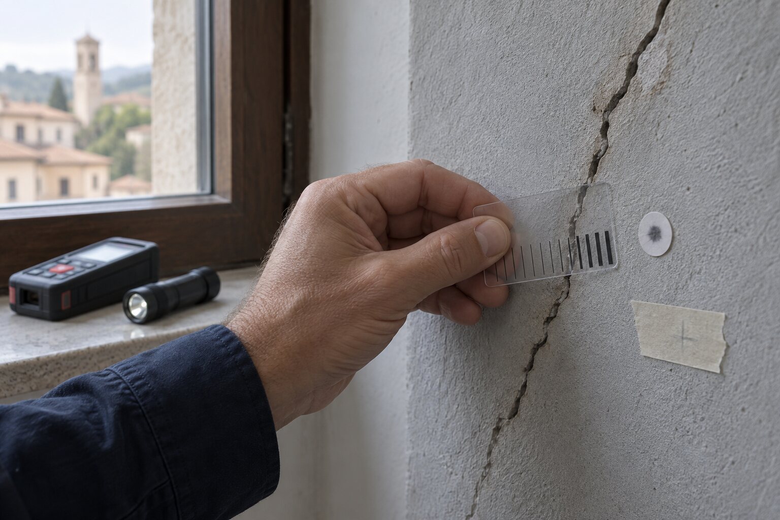 Rilievo di una fessura con comparatore